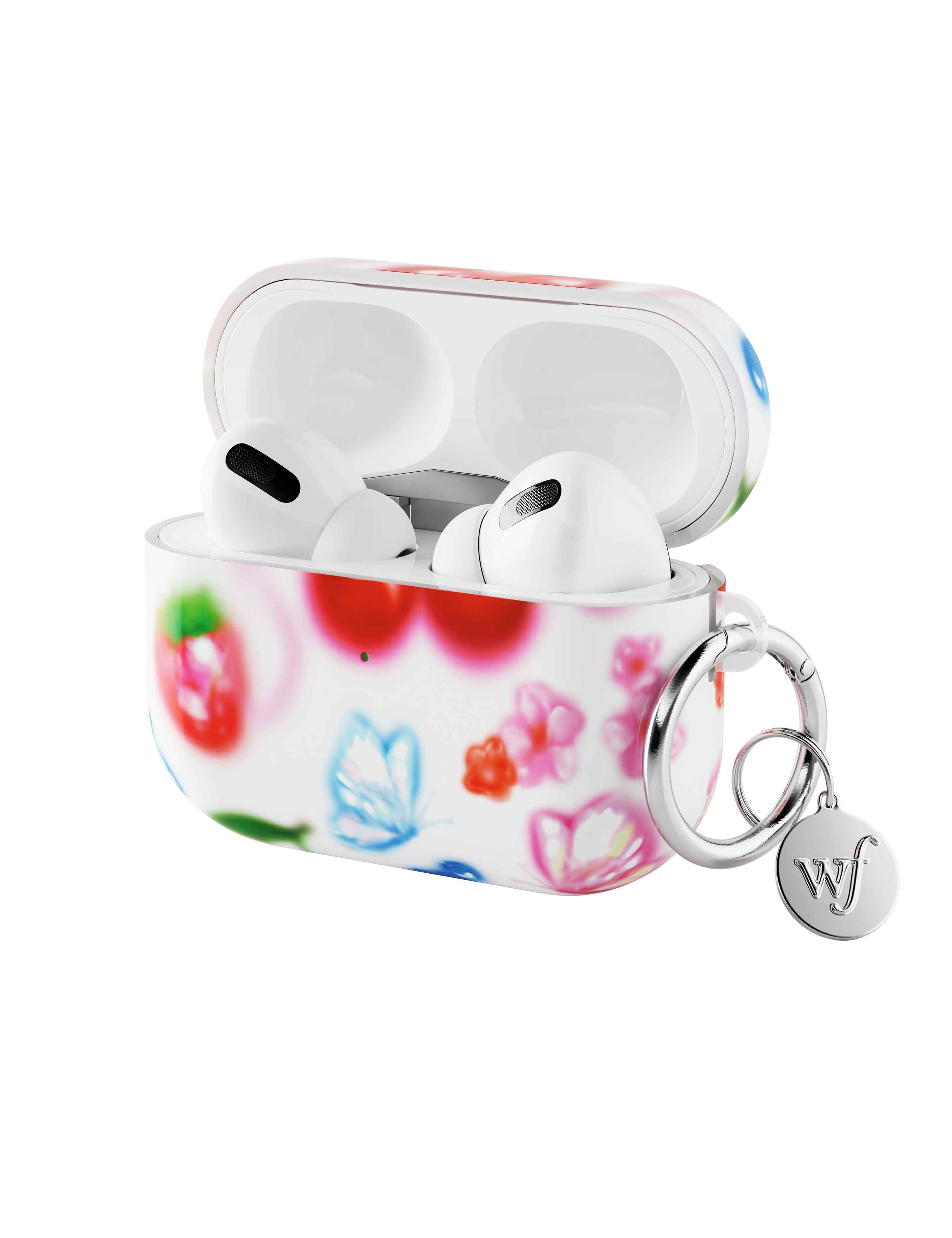 Sweet Cherries AirPods Case Protective Cover with Keychain Ring