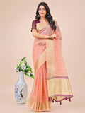 Shree Shyam Fashion Light Pink Gold Organza Silk Saree - Lightweight Luxury for Your Ethnic Moments