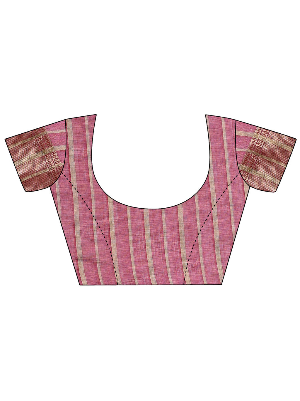 Magenta Organza Saree with Woven Zari Work and Traditional Tassels