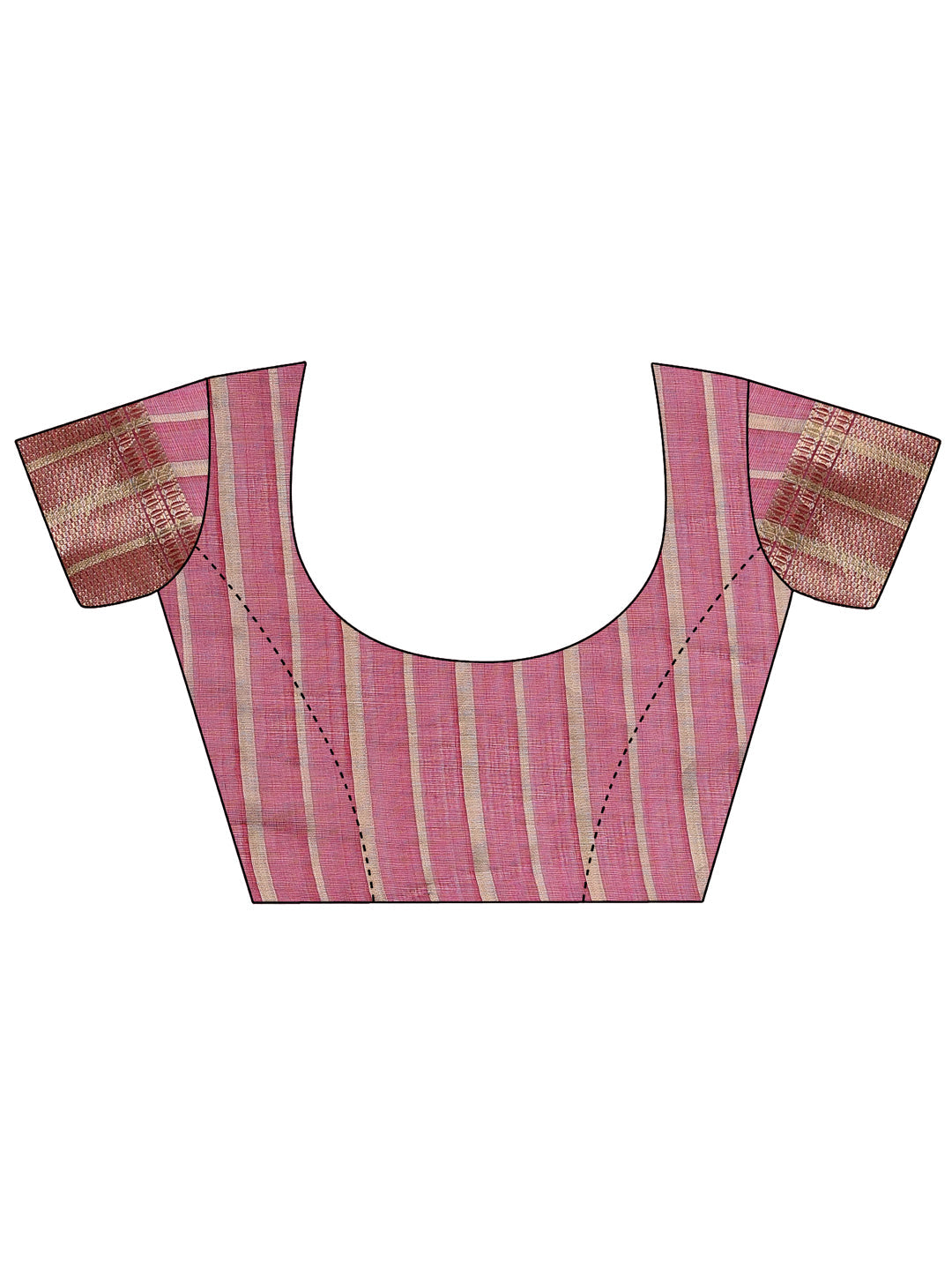 Magenta Organza Saree with Woven Zari Work and Traditional Tassels