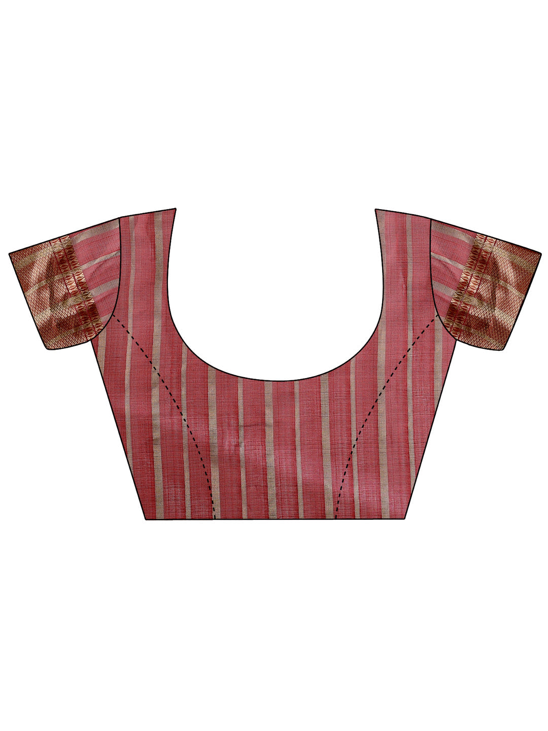 Maroon Organza Saree with Woven Zari Work and Tassel Details