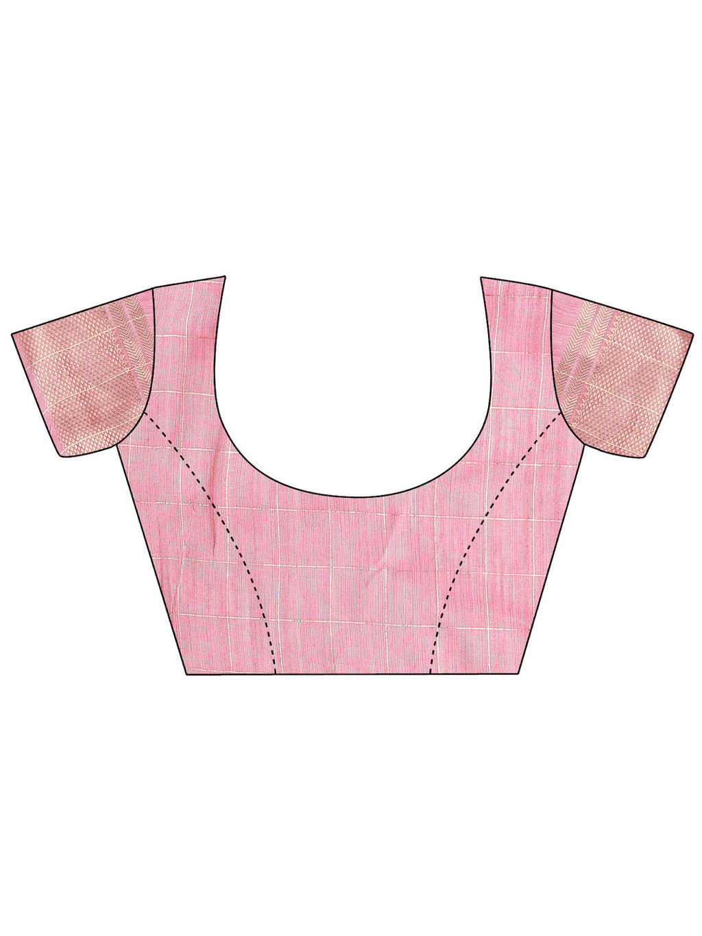 Pink Organza Saree with Woven Zari Work and Tassel Details