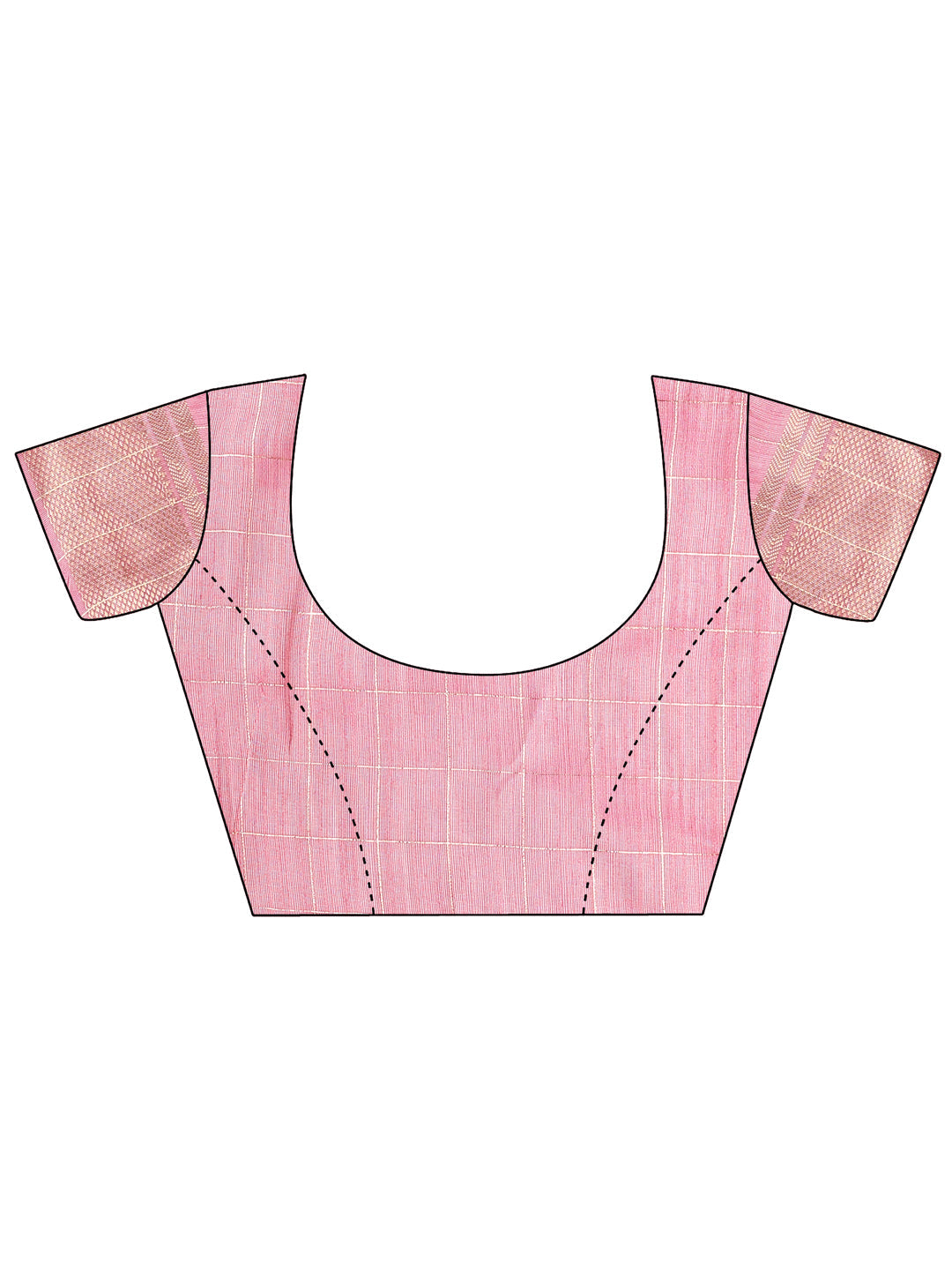 Pink Organza Saree with Woven Zari Work and Tassel Details