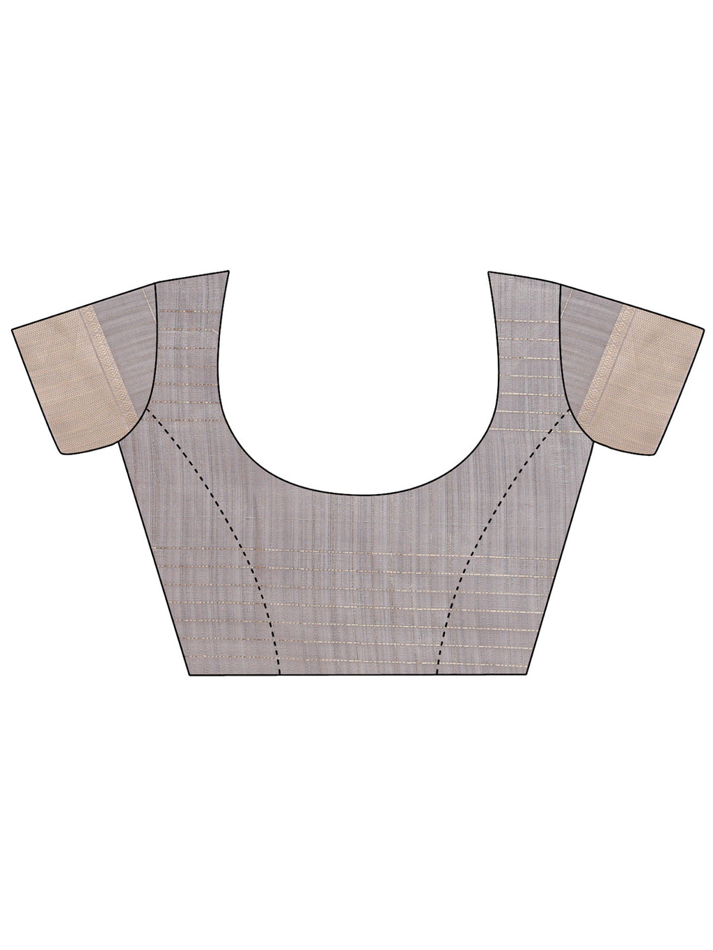 Grey Organza Saree with Gold Checked Design