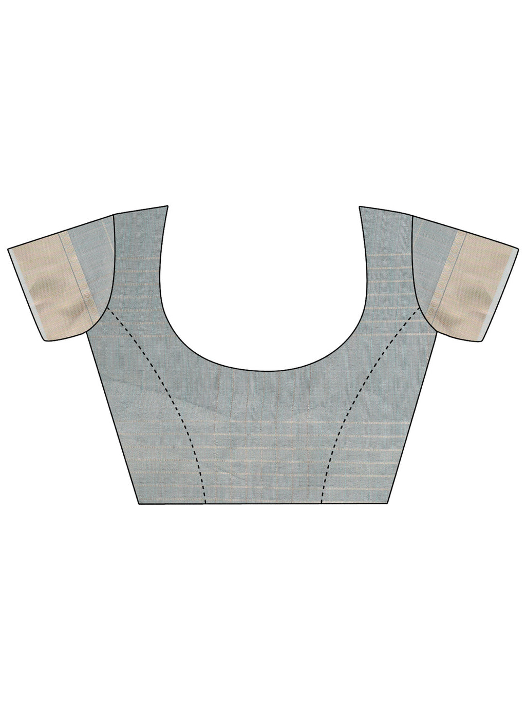 Light Blue Organza Saree with Gold Checked Design