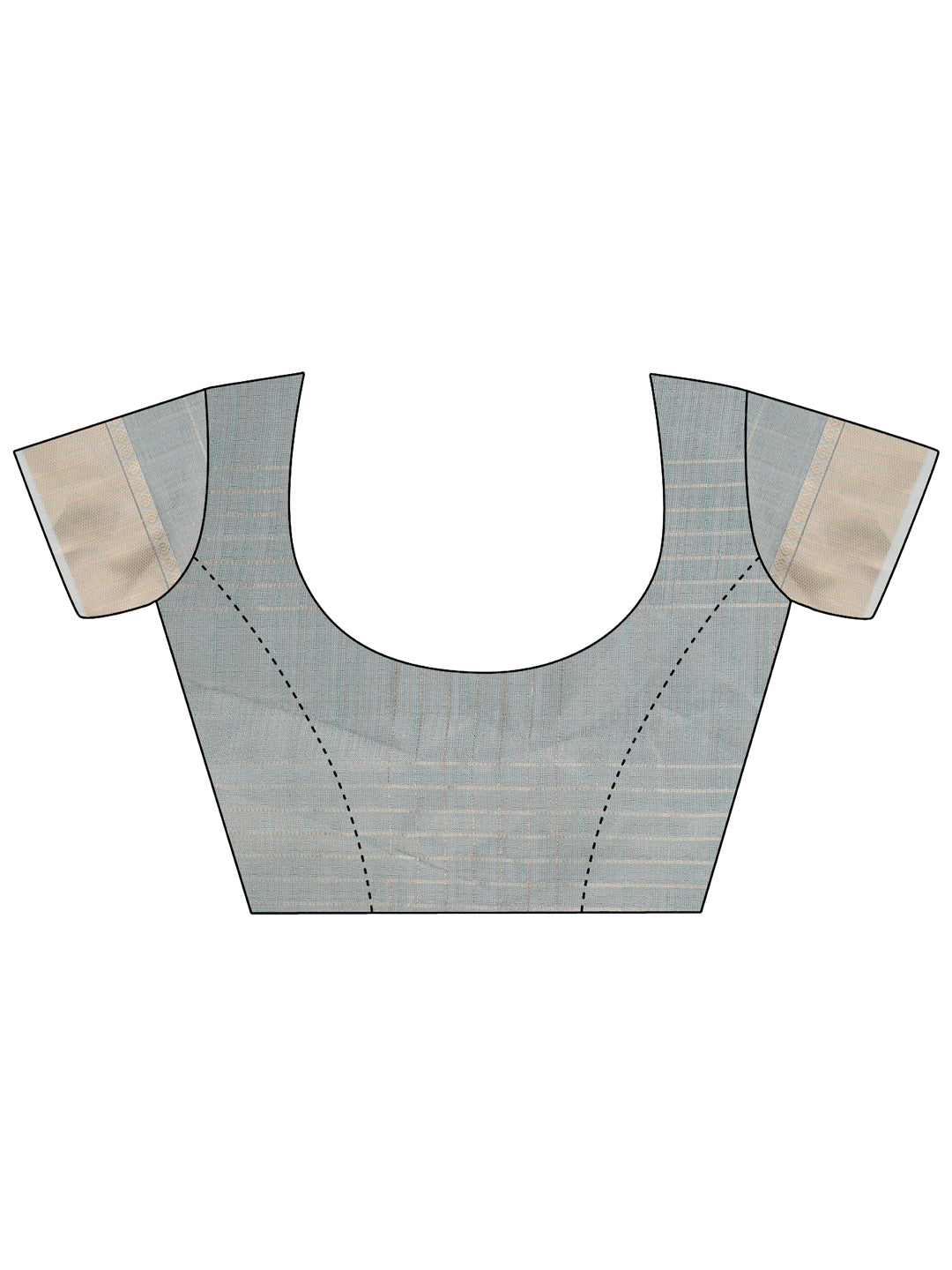 Light Blue Organza Saree with Gold Checked Design
