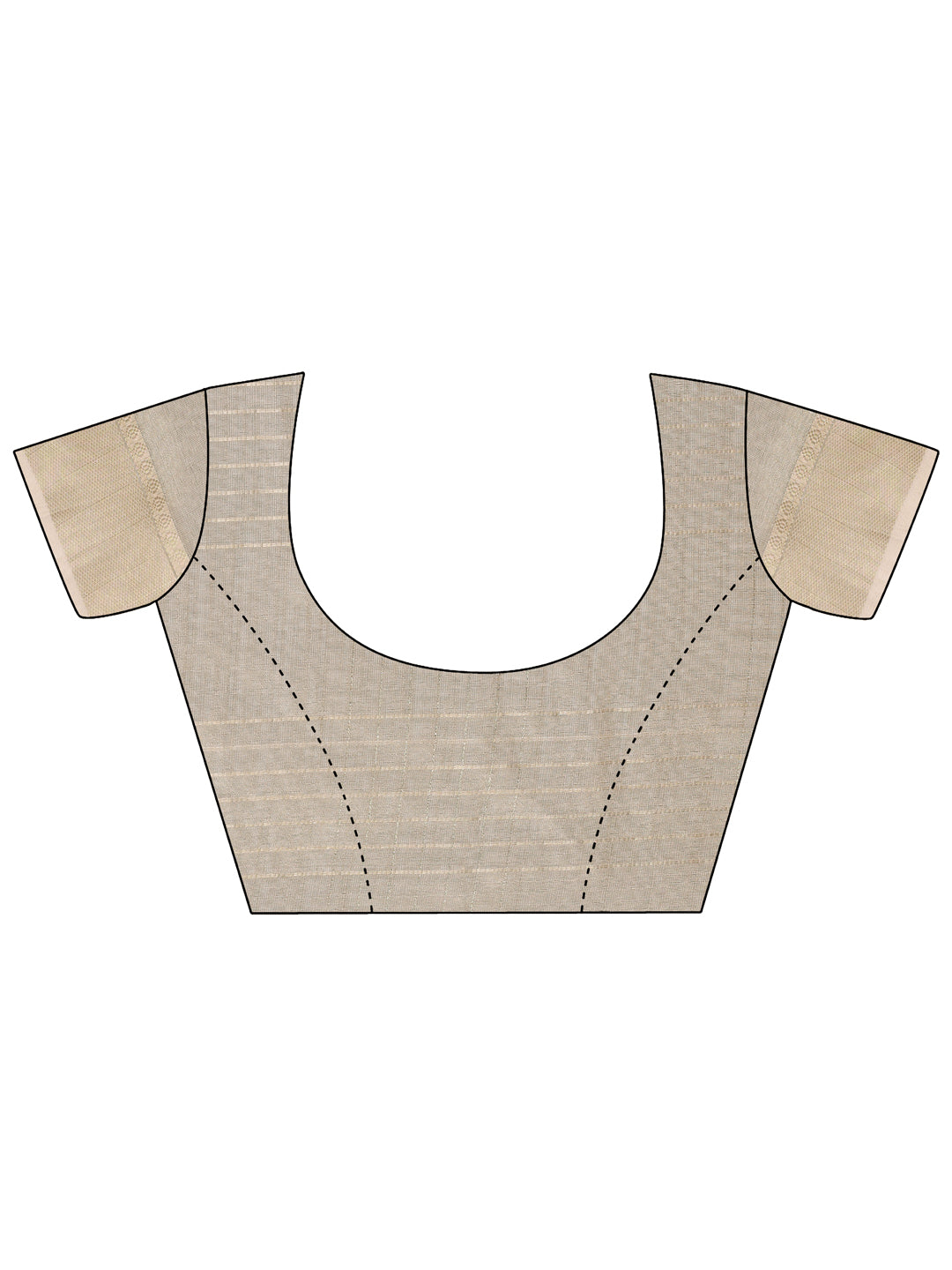 Beige Organza Saree with Gold Checked Design for Formal Wear
