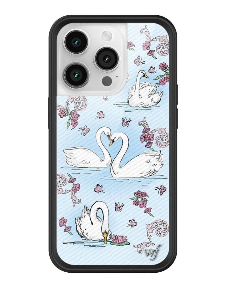 Swan Lake iPhone Case with Floral Cottagecore Print and Bumper