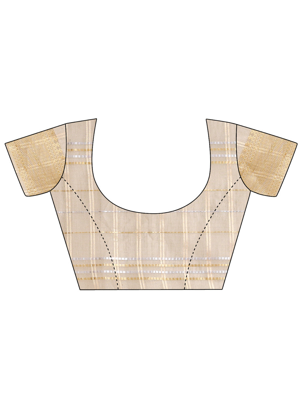 Beige Organza Saree with Woven Zari Work and Traditional Tassels