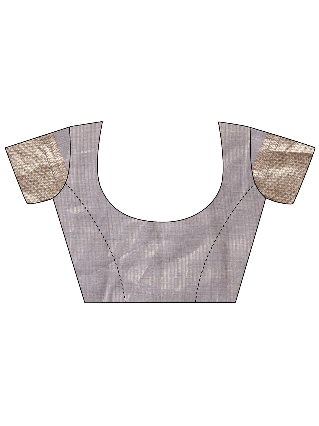 Grey Organza Saree with Woven Zari Work and Tassel Detail