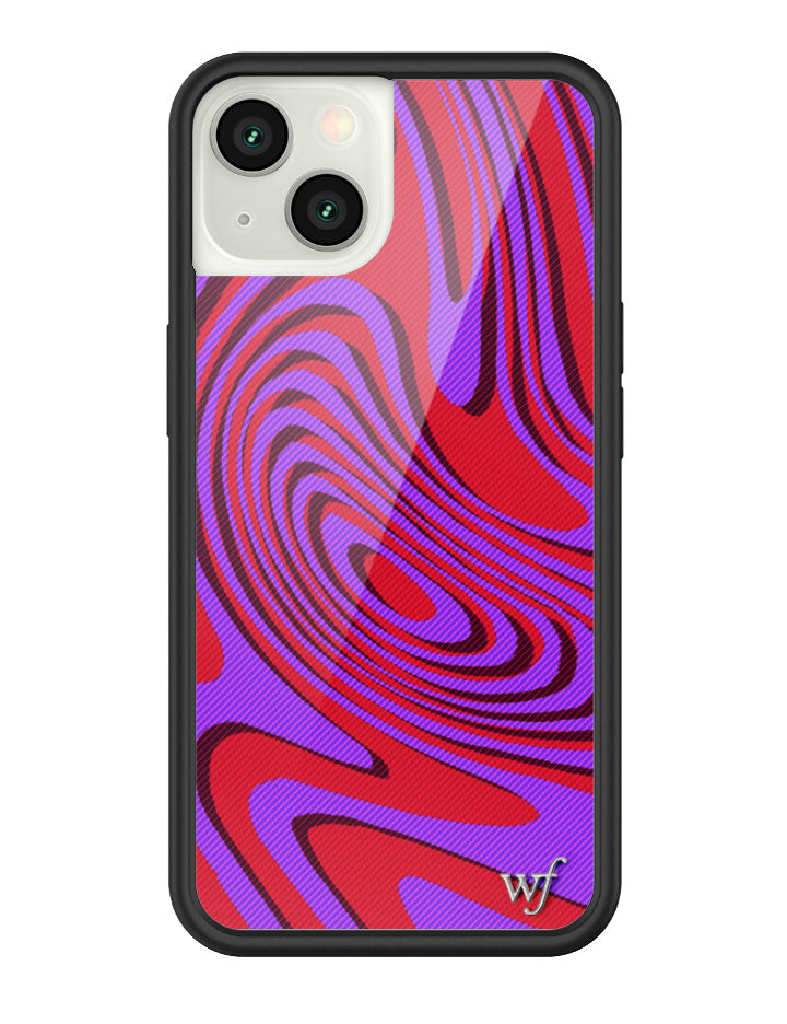 Swerve iPhone Case with Purple and Red Warp Print