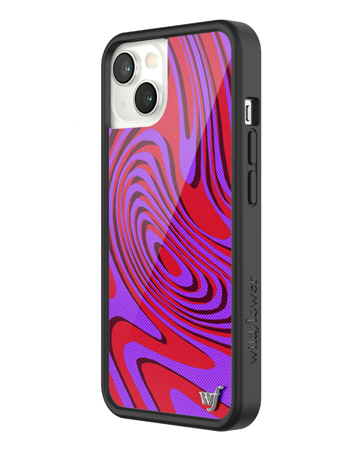 Swerve iPhone Case with Purple and Red Warp Print