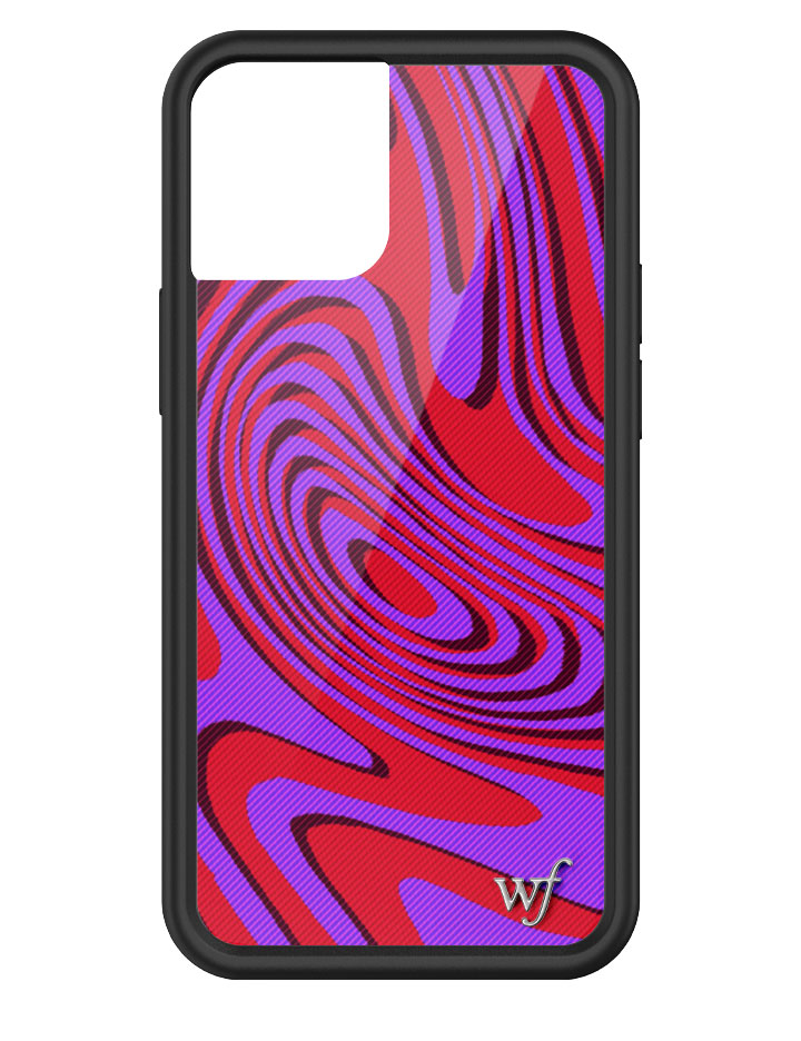 Swerve iPhone Case with Purple and Red Warp Print
