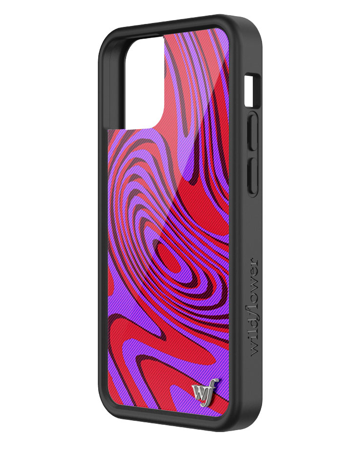 Swerve iPhone Case with Purple and Red Warp Print