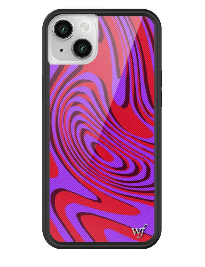 Swerve iPhone Case with Purple and Red Warp Print