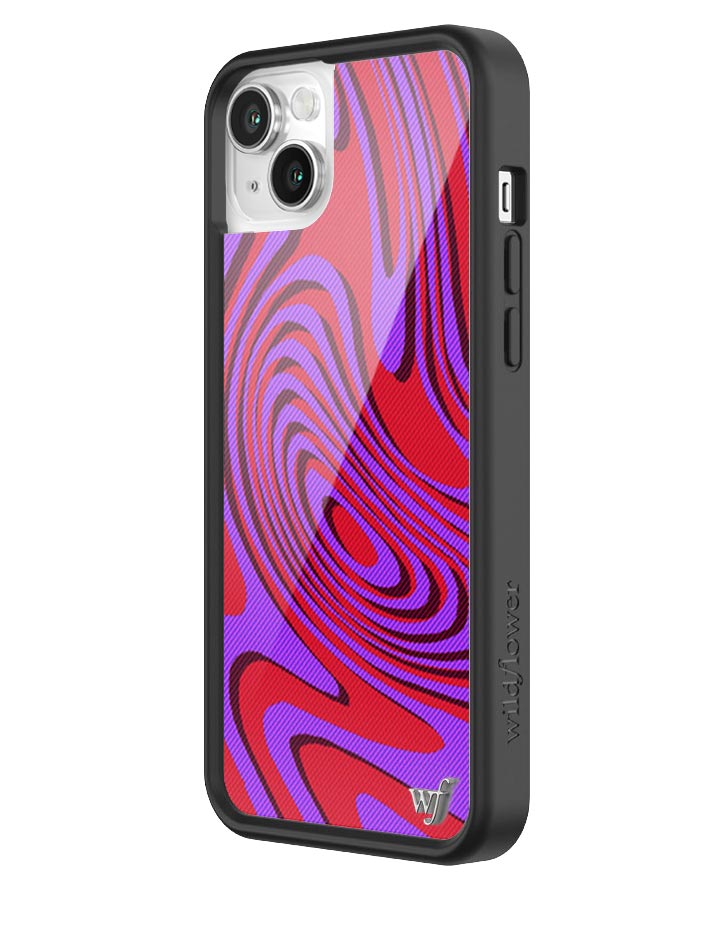Swerve iPhone Case with Purple and Red Warp Print