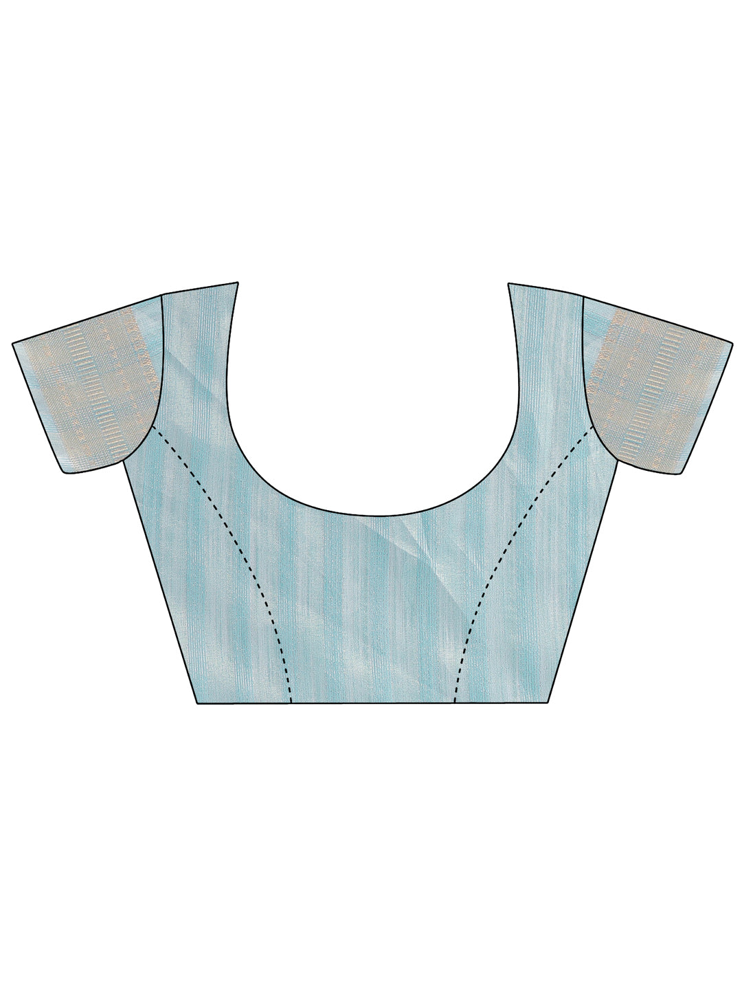 Sky Blue Organza Saree with Woven Zari Work and Tassels