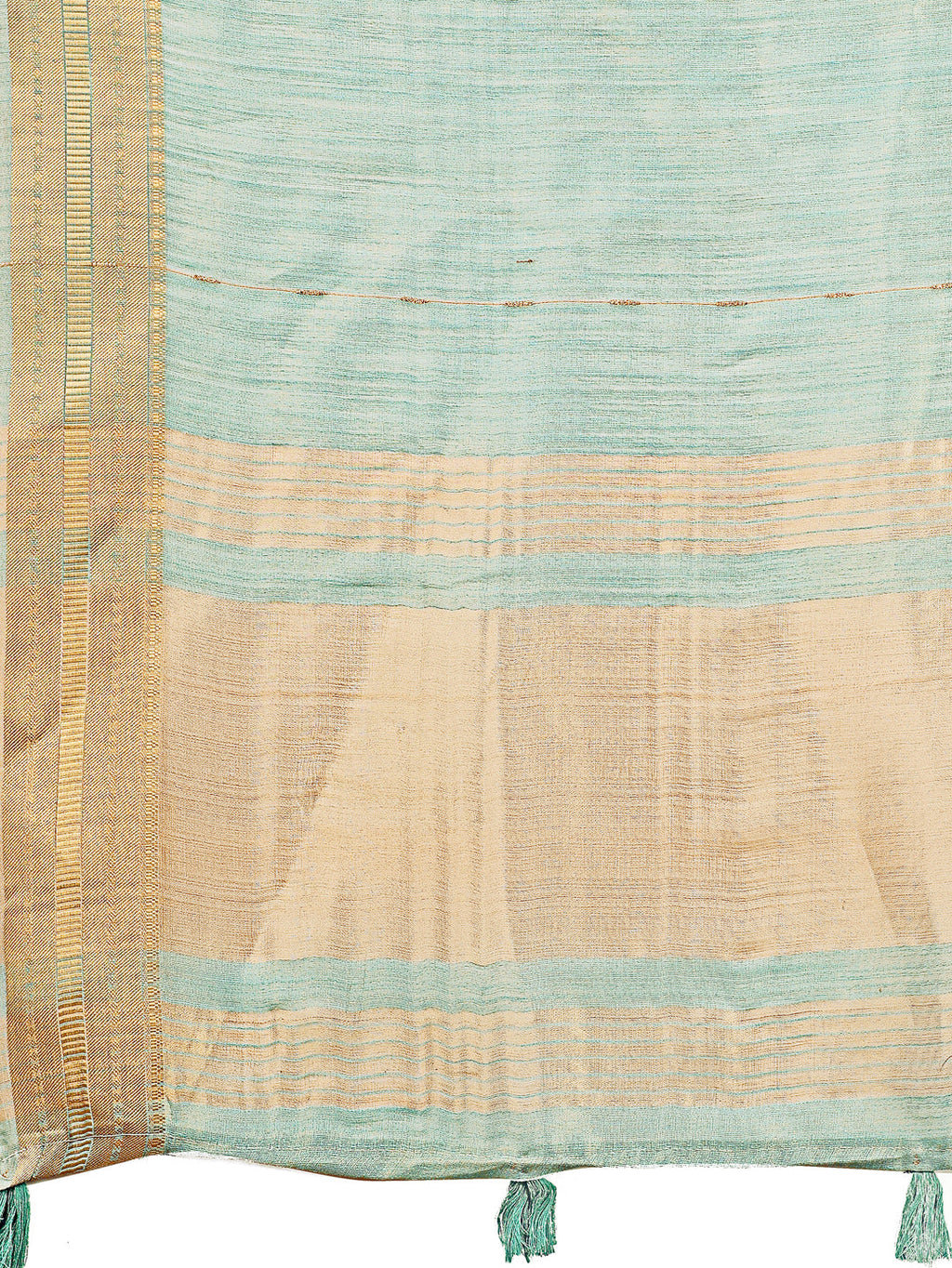 Sky Blue Organza Saree with Golden Zari Border and Blouse Piece