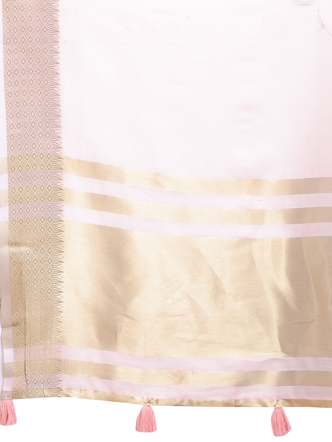 Light Pink Gold Cotton Ready-to-Wear Saree for Women