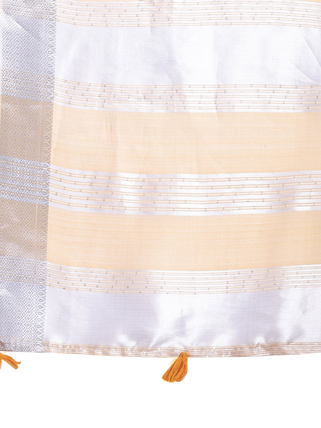 Yellow Organza Saree with Woven Zari Work and Tassel Detail