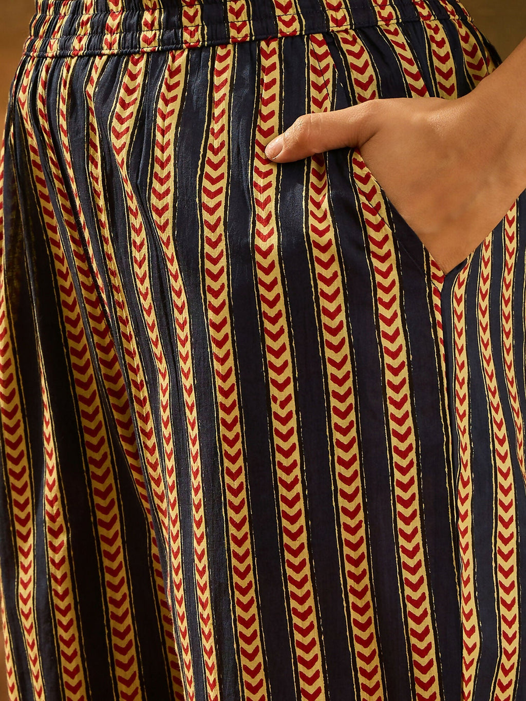 Navy Blue Printed Pure Cotton Kurta Set - Classic Ethnic Wear