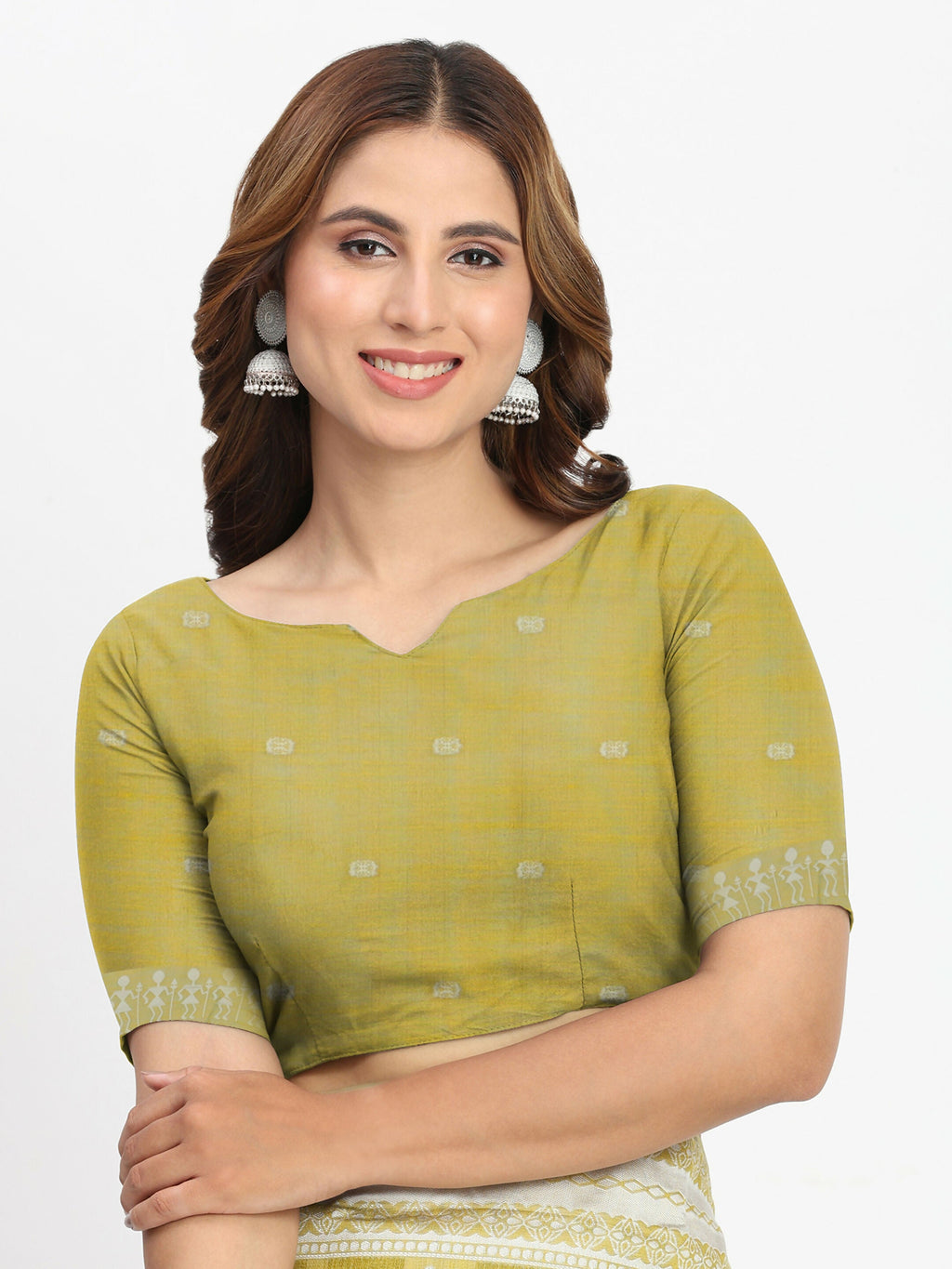 Purple Linen Cotton Saree with Matching Blouse