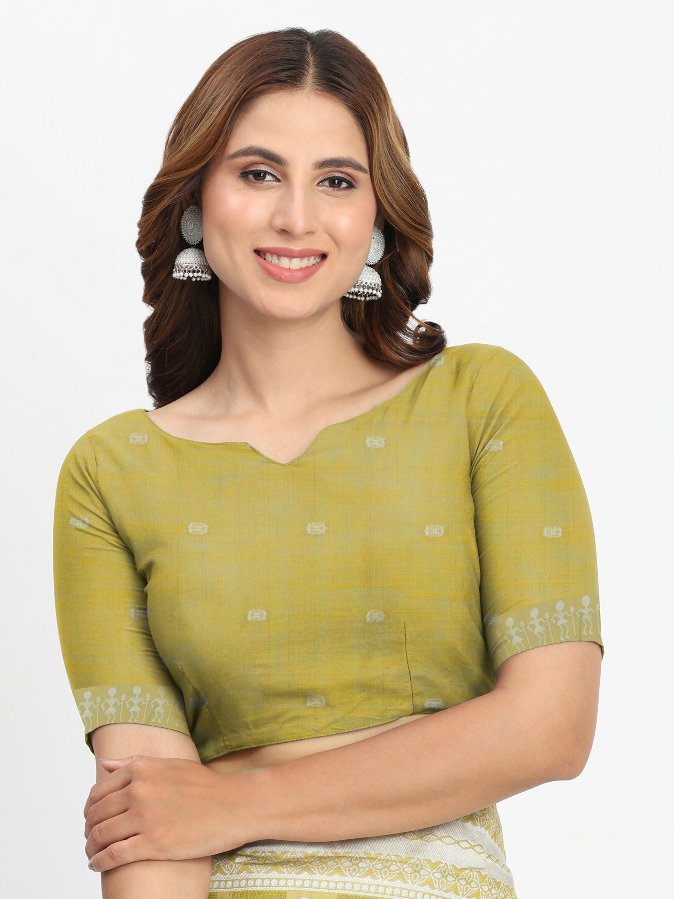 Purple Linen Cotton Saree with Matching Blouse