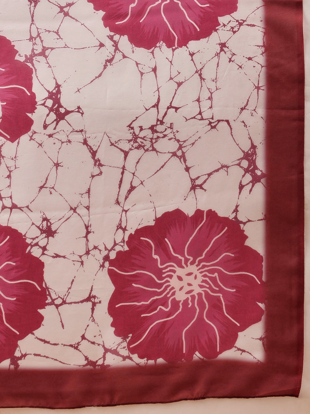 Brown Mul Cotton Saree with Floral Digital Print