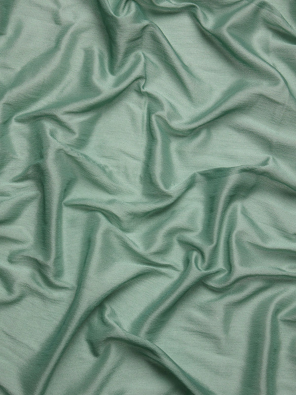 Turquoise Pure Viscose Chinon Zari Woven Solid Saree with Blouse