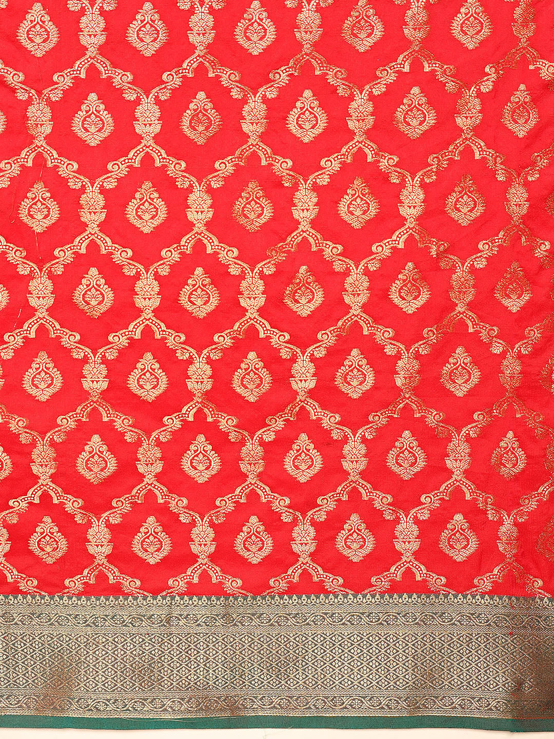 Red Banarasi Silk Saree with Traditional Woven Design