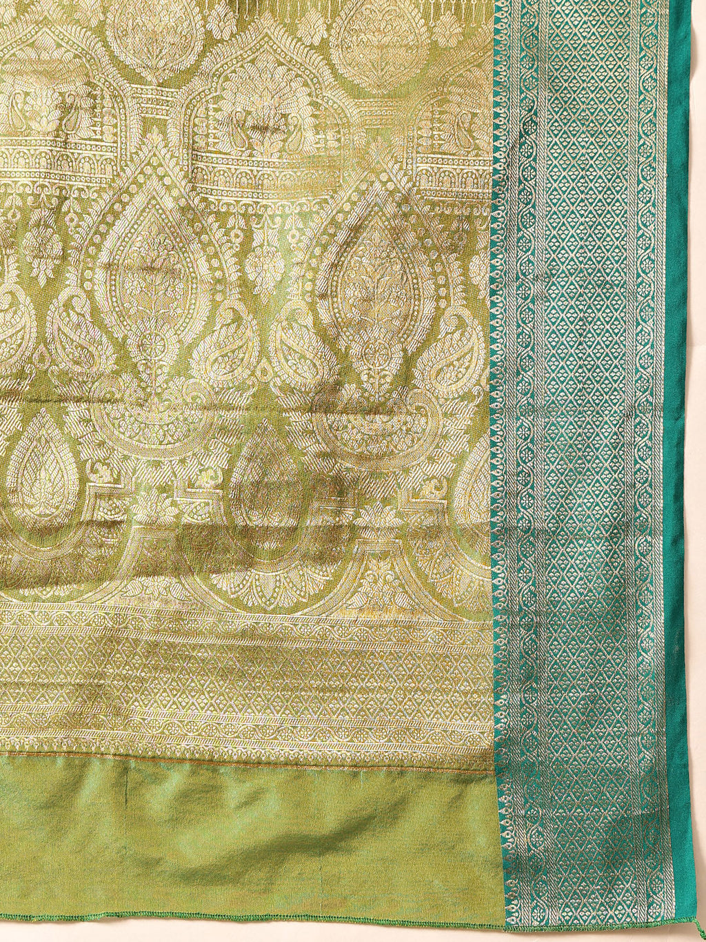 Yellow Banarasi Silk Saree with Traditional Woven Design