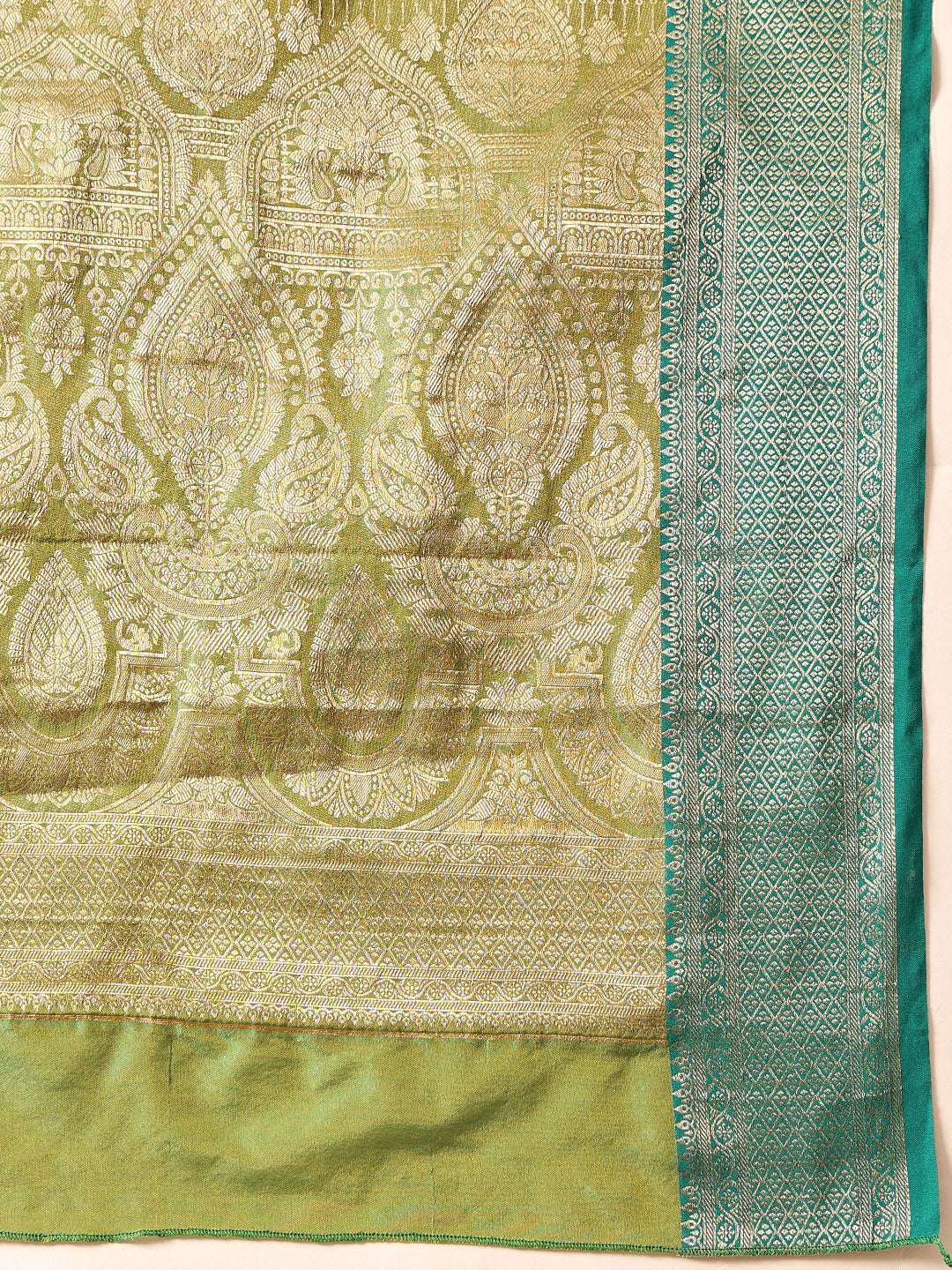 Yellow Banarasi Silk Saree with Traditional Woven Design