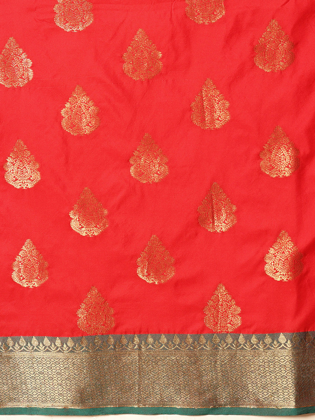 Red Banarasi Silk Saree with Classic Woven Design