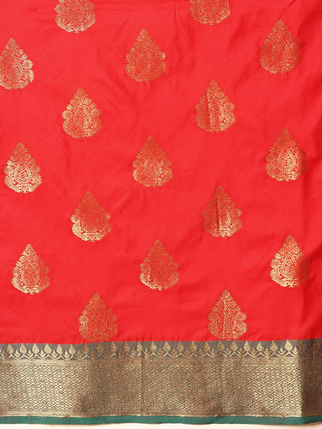 Red Banarasi Silk Saree with Classic Woven Design
