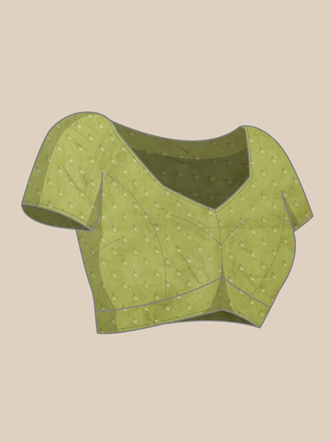 Olive Animal Print Digital Printed Saree in Cotton Blend Fabric