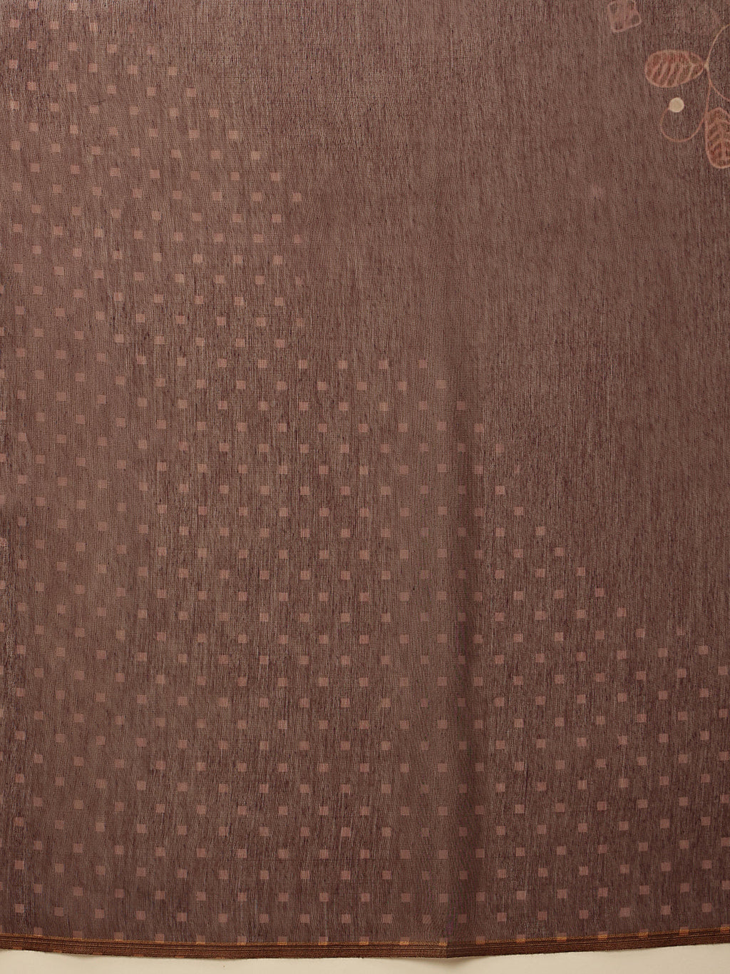 Brown Floral Digital Printed Chanderi Cotton Blend Saree