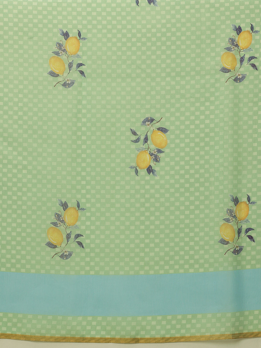 Green Chanderi Cotton Blend Saree with Animal Print