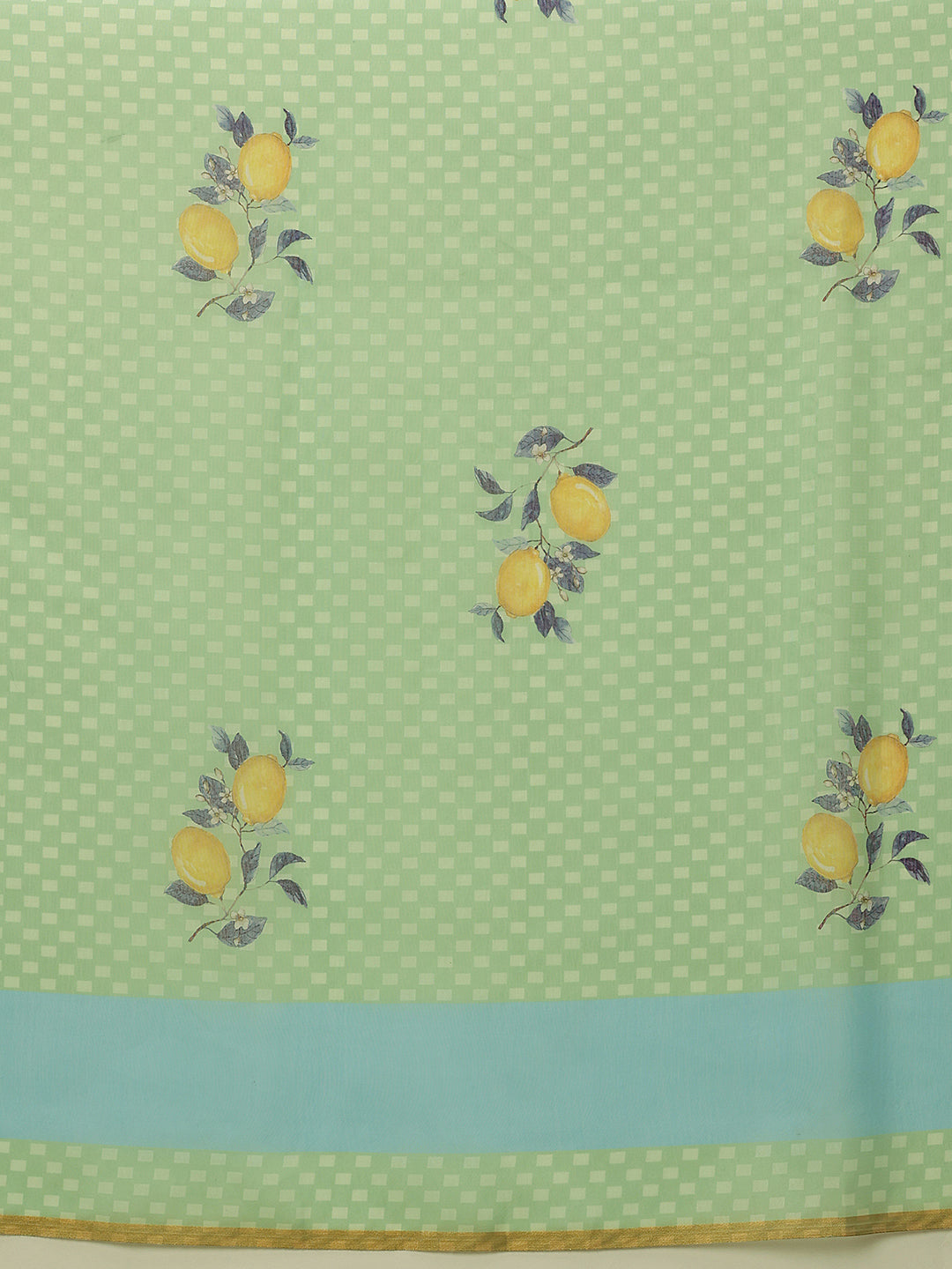 Green Chanderi Cotton Blend Saree with Animal Print
