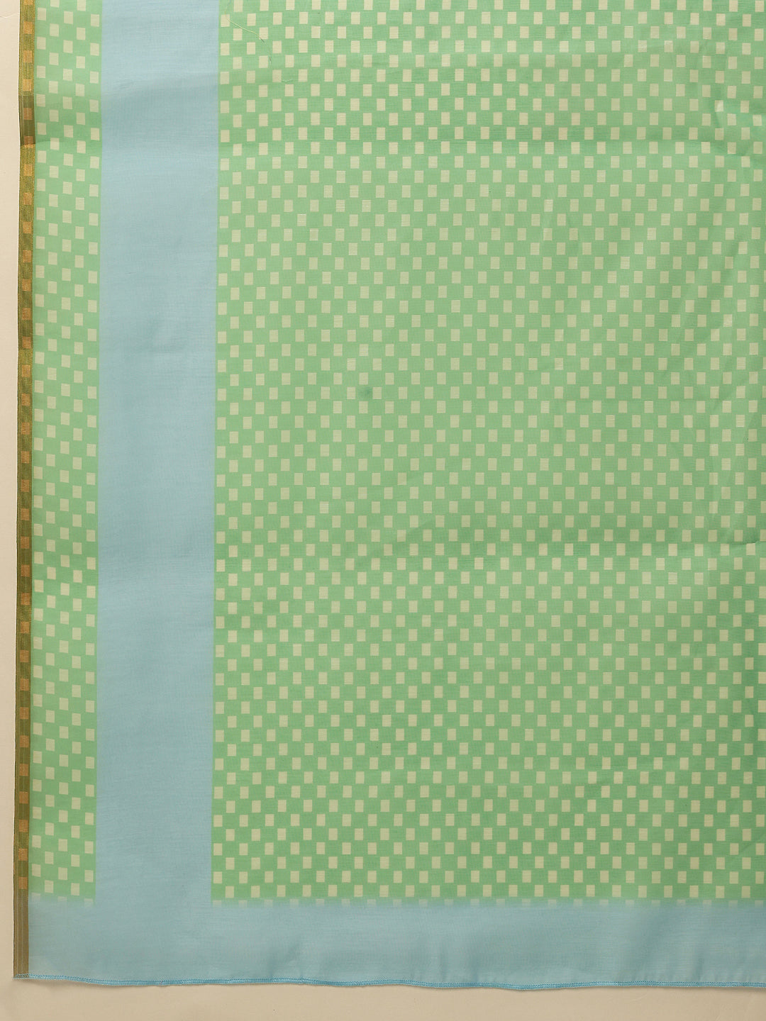 Green Chanderi Cotton Blend Saree with Animal Print