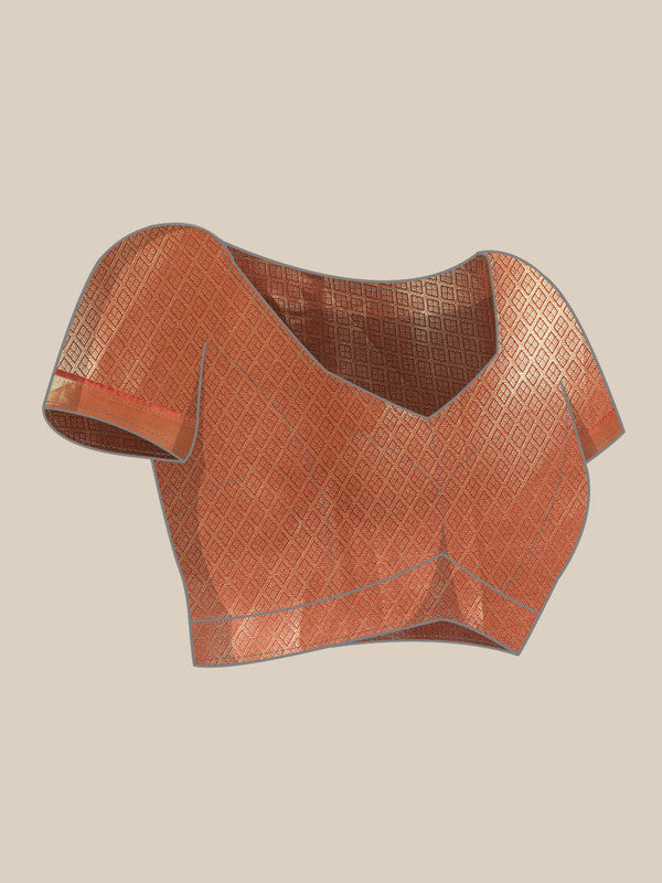 Beige Kanchipuram Silk Abstract Digital Print Saree