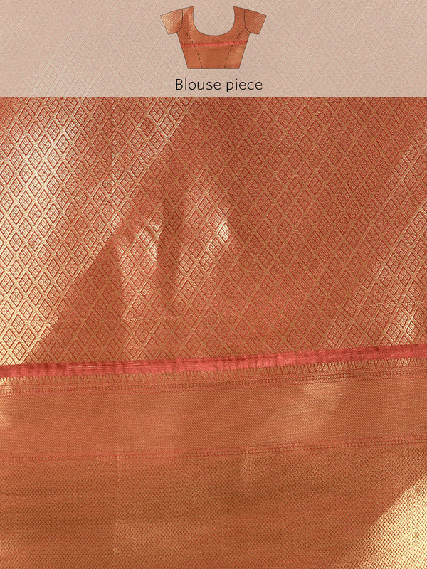 Beige Kanchipuram Silk Abstract Digital Print Saree