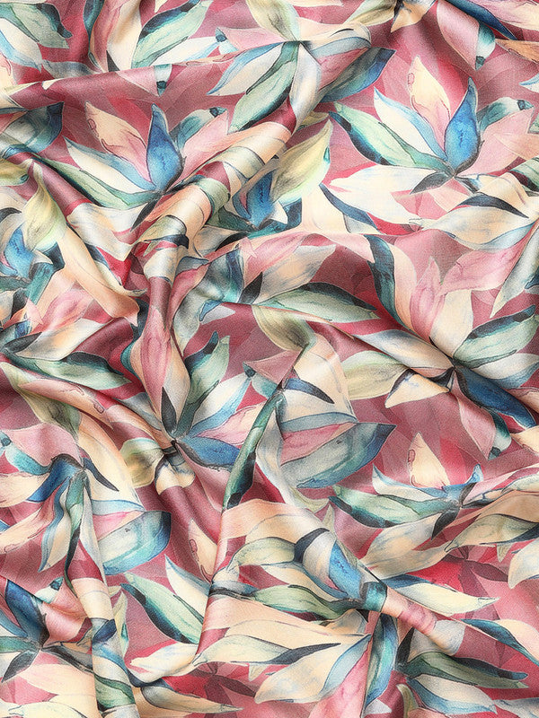 Multicolor Kanchipuram Silk Floral Print Saree with Blouse Piece