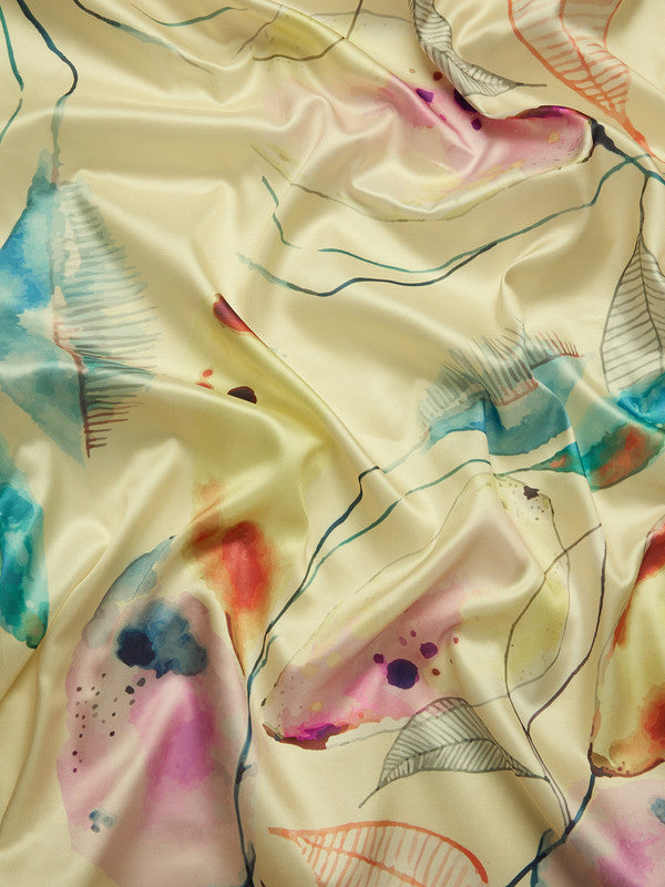Multicolor Kanjeevaram Silk Floral Digital Print Saree