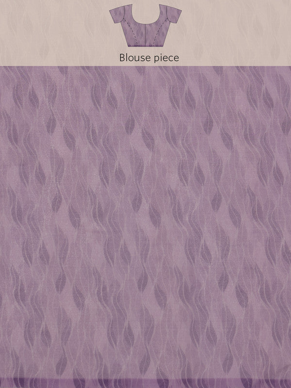 Purple Chiffon Floral Print Saree with Digital Design