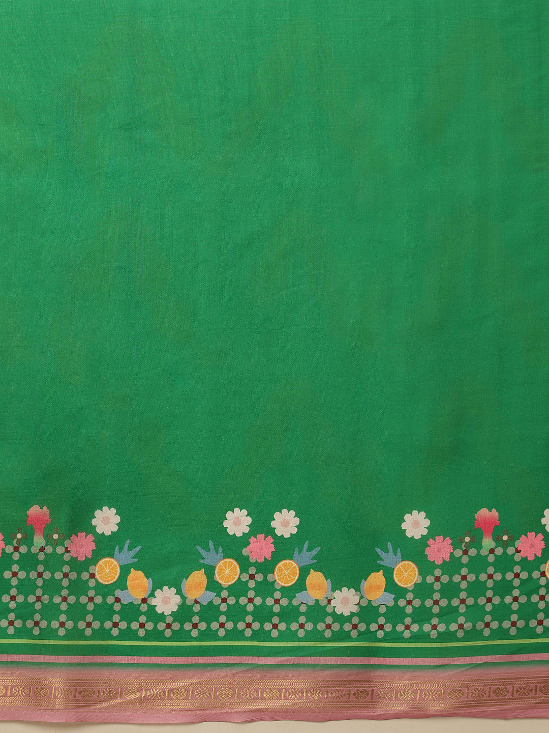 Green Banarasi Art Silk Saree with Abstract Digital Print