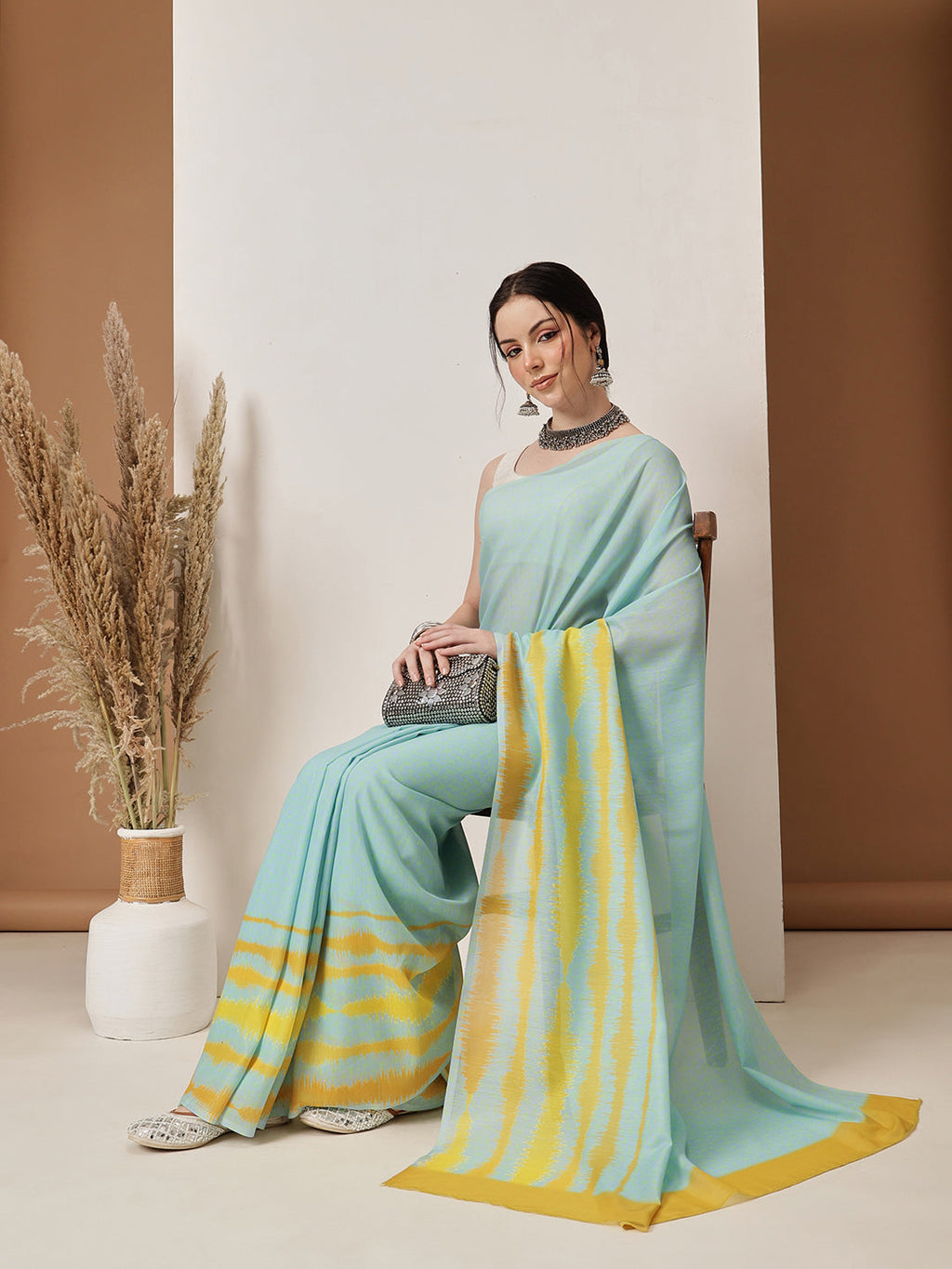 Teal Bollywood Mul Cotton Saree with Abstract Digital Print