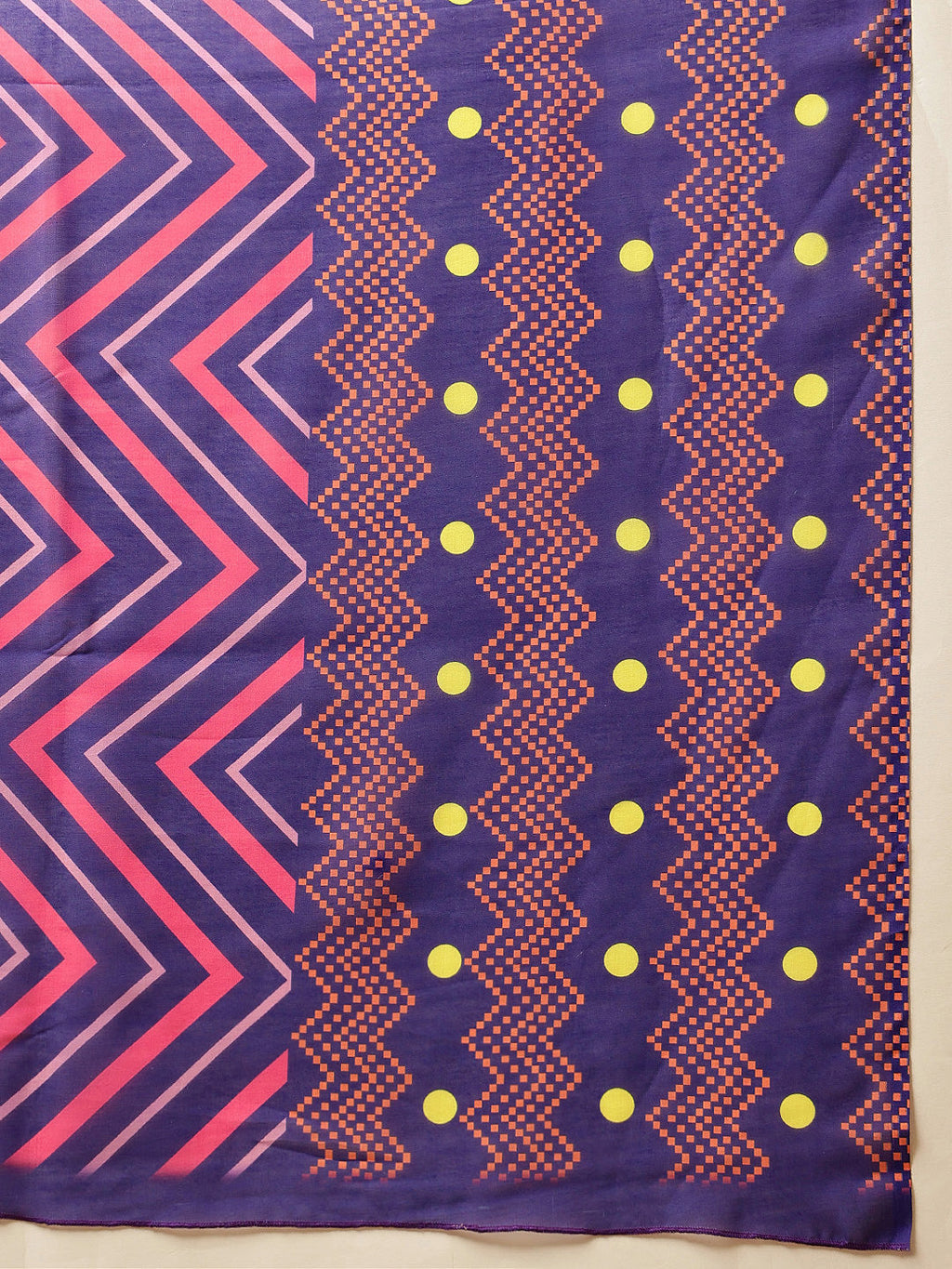 Navy Blue Bollywood Mul Cotton Saree with Abstract Print