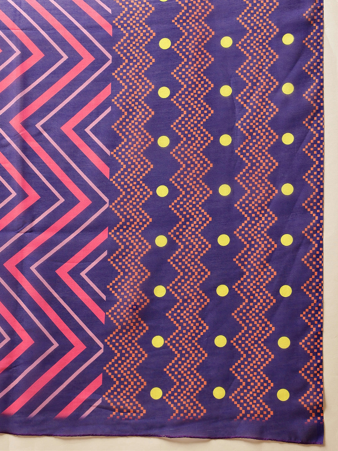 Navy Blue Bollywood Mul Cotton Saree with Abstract Print