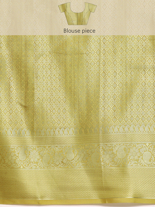 Multicolor Floral Art Silk Saree with Woven Zari Design