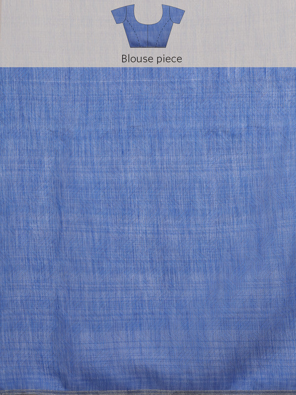 Gray Silk Cotton Striped Digital Print Saree with Blouse